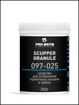 Гранулы для удаления пробочных засоров в сточных трубах SCUPPER GRANULE pH 13,5 V, 0,25 л