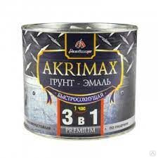 Грунт-эмаль 3в1 AKRIMAX-PREMIUM серая 1,7кг 