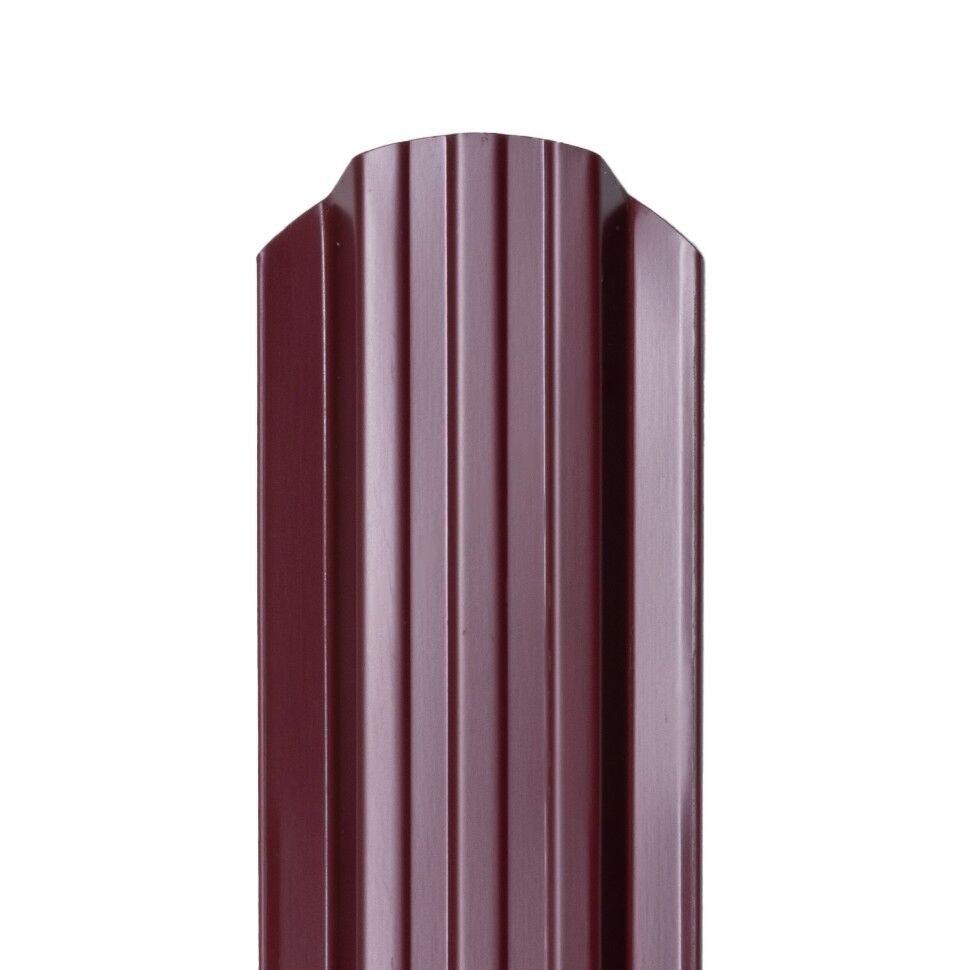 Металлический штакетник Норма 95 мм цвет RAL 3005 Красное вино двухсторонний