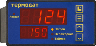 Термодат-10К7-Н - одноканальный ПИД-регулятор температуры и аварийный сигнализатор со светодиодными индикаторами. 
