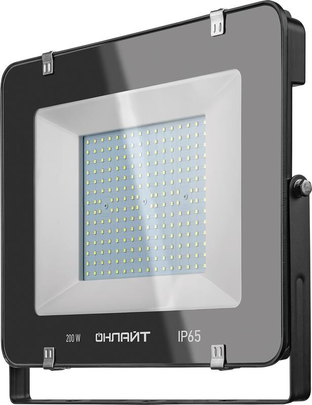 Прожектор светодиодный 14 345 OFL-200-6.5K-BL-IP65-LED 200 Вт 6500К IP65 18000 лм цвет черный ОНЛАЙТ 14345