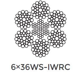 Стальной канат 6x36WS+IWRC, d=20мм, 1960 N/mm2, RHOL, А2, MBL-279 кН, оцинкованный (№ ATONZBS2301-10 от 14.07.2023)